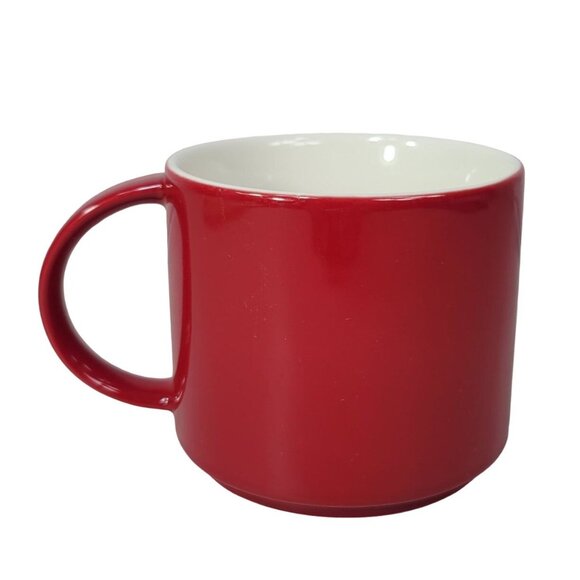 Starbucks Embossed Mug Red Stackable Classic Spell Out Logo New Bone China 2012 - Picture 4 of 10